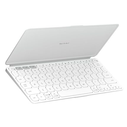 Logitech Keys-to-Go 2 Portable Bluetooth Keyboard for Tablet with Built-in Cover, Slim and Compact Wireless Keyboard for Windows, Android, Linux, iPad, iPhone, Mac - Pale Grey